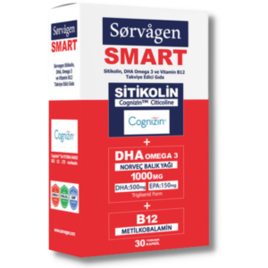 Sorvagen Smart Sitikolin Omega 3 ve B12 30 Kapsül
