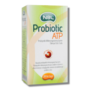 Nasıl Kullanılır ? NBL Probiyotik ATP 10 Toz Saşe Günde 1 veya 2 kez, sabah veya akşam yemekle veya yemekten sonra gıda, su, süt, meyve suyu ya da yoğurt ile karıştırılarak kullanılır. NBL Probiyotik ATP 10 Toz Saşe Nedir ? 4 farklı probiyotik çeşidi Probiyotik mikroorganizmalar sindirim sistemini düzenlemeye ve bağışıklık sistemini desteklemeye yardımcı olur 2 milyar aktif probiyotik Vitamin B1, B2, B6, C, E ilaveli Lif İlaç değildir, gıda takviyesidir. Takviye edici gıdalar sağlıklı, dengeli ve çeşitli beslenmenin yerine geçmez. 4 farklı probiyotik çeşidi içerir. Günde 1 veya 2 kez, sabah veya akşam yemekle veya yemekten sonra gıda, su, süt, meyve suyu ya da yoğurt ile karıştırılarak kullanılır. PROBİYOTİK NEDİR? Probiyotiklerin tam olarak dilimizdeki karşılığına bakarsak “yaşam için” olduğunu görürüz. Probiyotikler yeterli miktarda alındığı zaman konağı olumlu yönde etkileyen canlı mikroorganizmalardır
