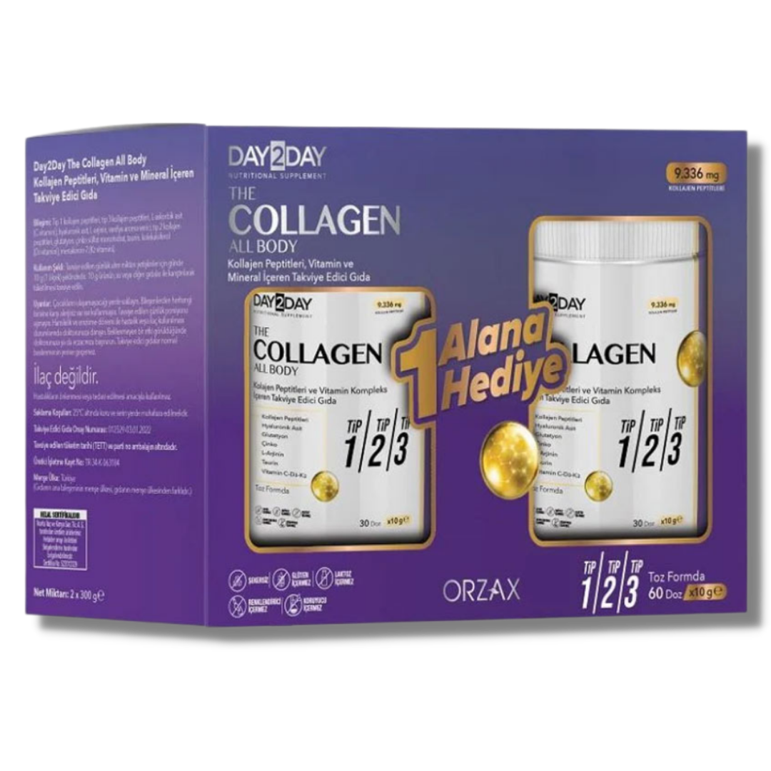 Day2Day The Collagen All Body 300 gr Toz Kolajen - 1+1 Hediyeli