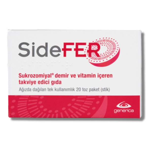 SideFER Sukrozomiyal Demir ve Vitamin 20 Saşe